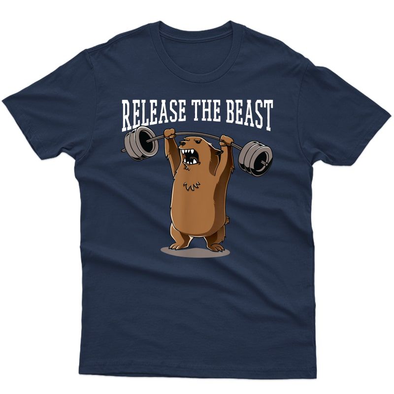 Release The Beast T-shirt Gym Workout Grizzly Bear Shirt
