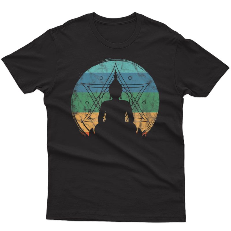 Retro Buddha Buddhist Yoga Spiritual Meditation Zen T-shirt