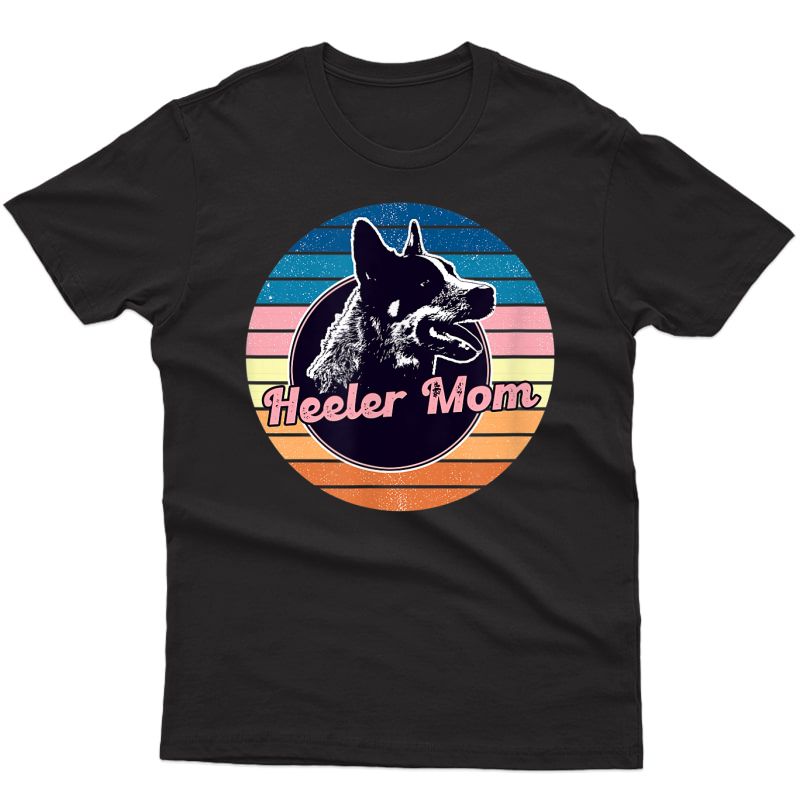 Retro Heeler Mom Australian Cattle Dog 60s 70s T-shirt