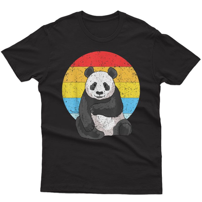 Retro Sunset Panda For Vintage Panda T-shirt