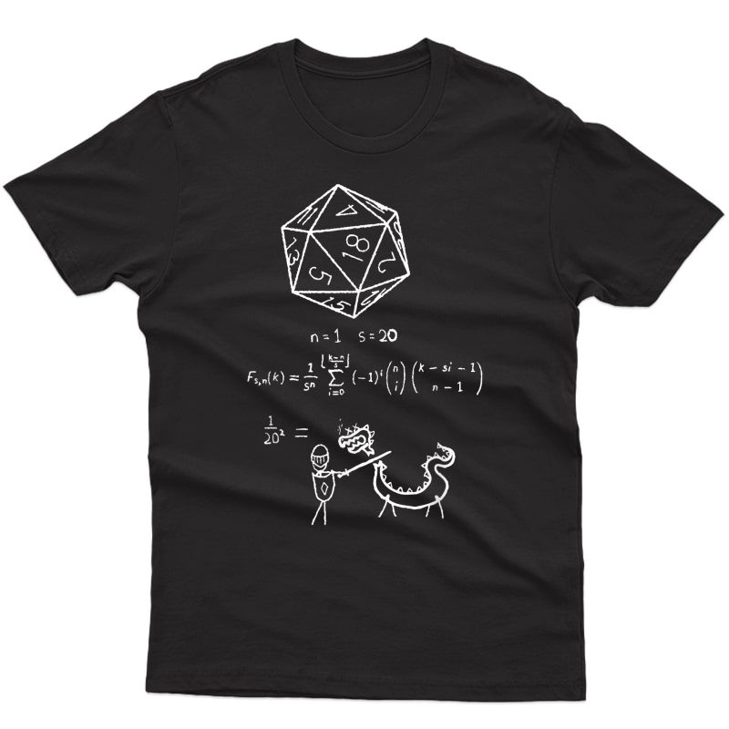 Role Playing Dungeons T-shirt Funny Math Formula Dnd Rpg