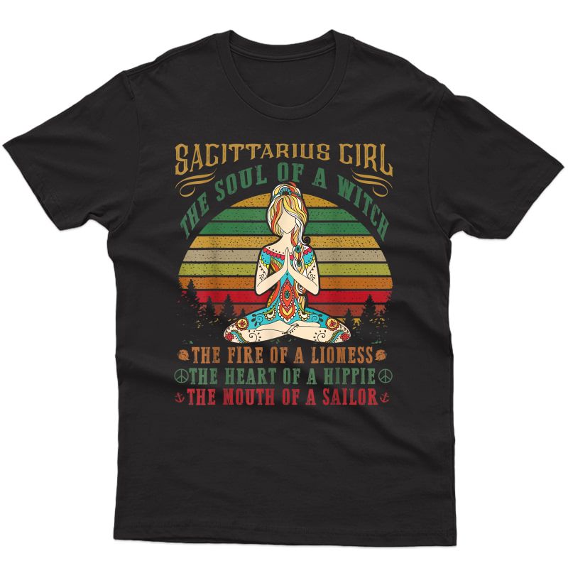 Sagittarius Girl Tshirt For Yoga Black Birthday Gifts