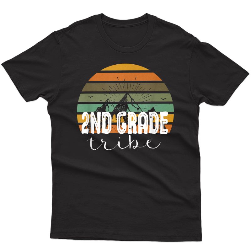 Second Grade Tribe Tea Student Team 2nd Grade Retro T-shirt
