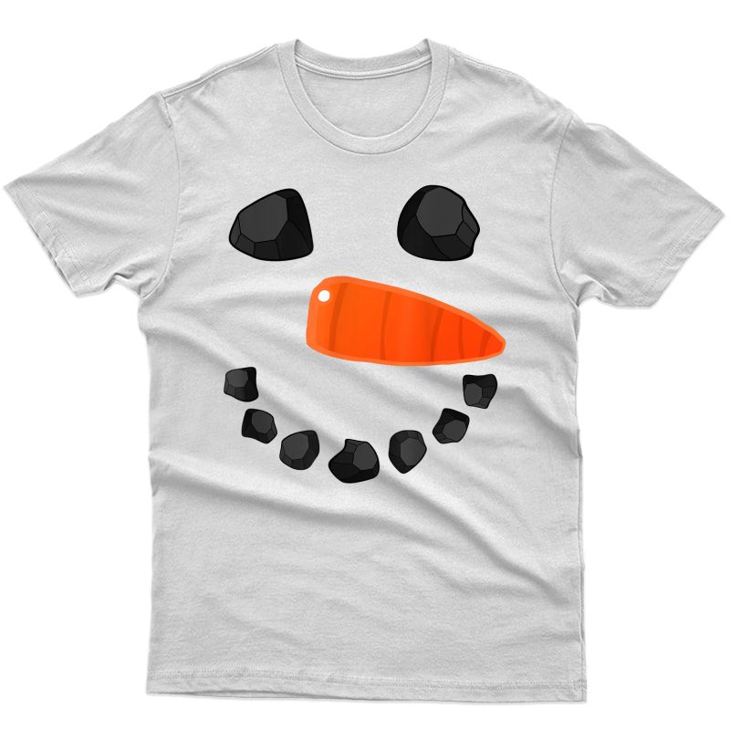 Snowman Face Shirt Funny Christmas Costume T-shirt Xmas Tee