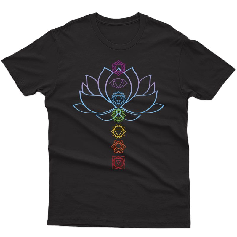 Spiritual Zen Back Lotus Flower Chakras Aligned Yoga Lover T-shirt