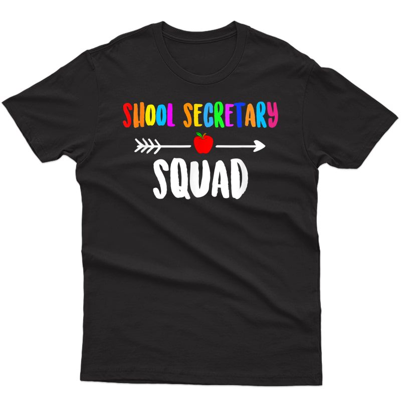 Team School Secretary Squad Tea Back To School T-shirt