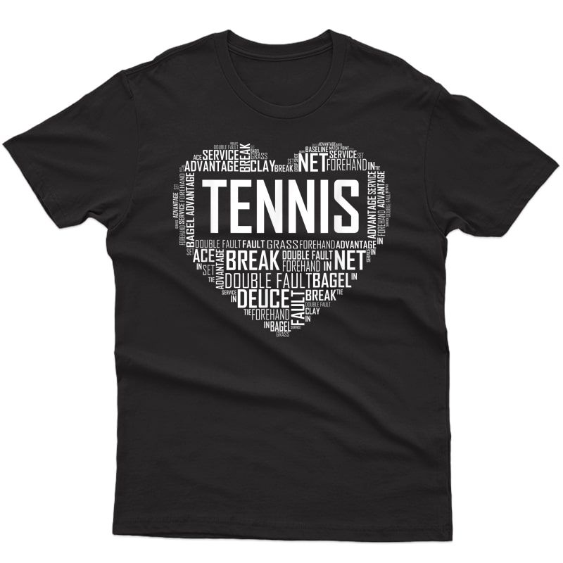 Tennis Lover Heart Love T Shirt Gift For Players And Coaches