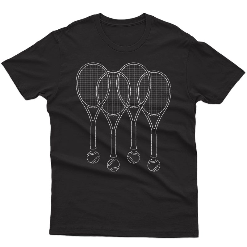 Tennis Tshirt | Trendy Tennis Rackets & Balls T-shirt