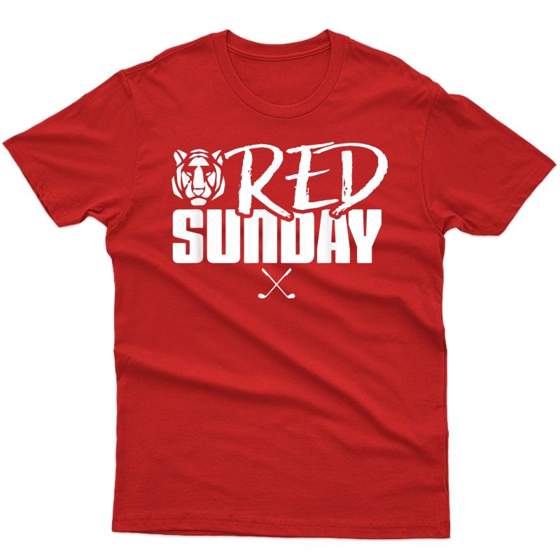 Tiger Red Sunday Golf T-shirt