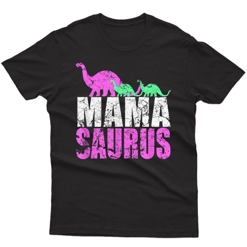 Twin Mom Mama Saurus T Shirt Dinosaur Mother's Day Gift