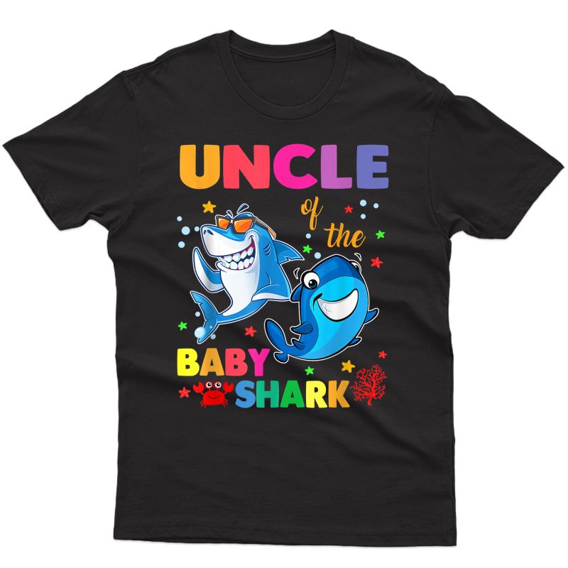 Uncle Of The Baby Shark Birthday Uncle Shark T-shirt