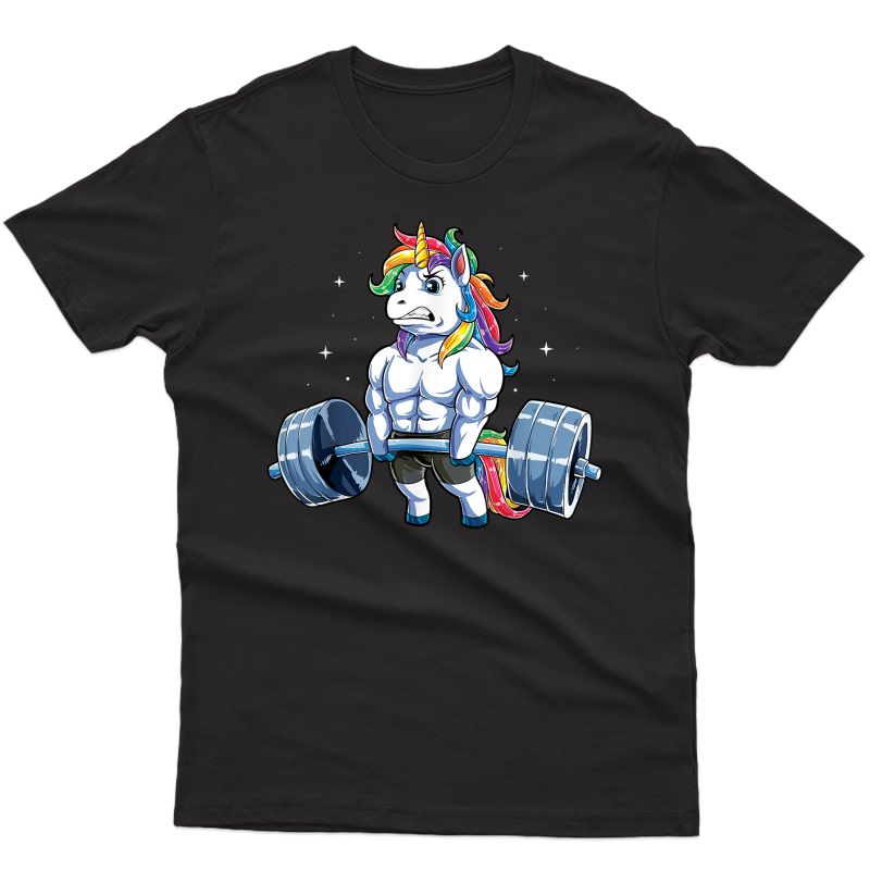 Unicorn Weightlifting T Shirt Deadlift Ness Gym Tee T-shirt