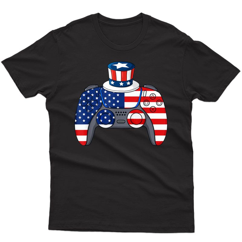 Video Game 4th Of July Gaming Funny Teens Gamer T-shirt