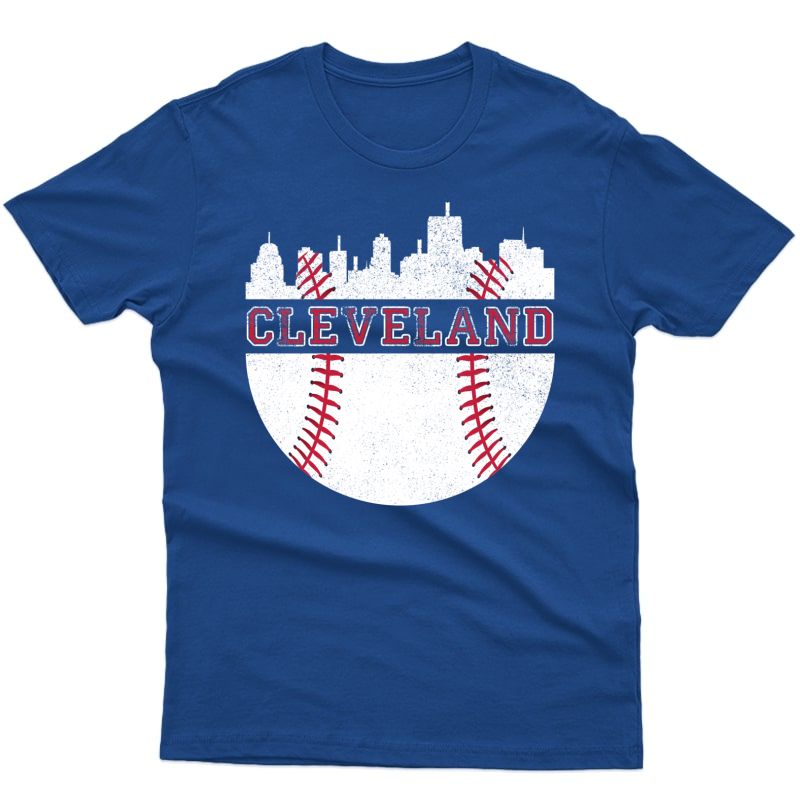 Vintage Cleveland Baseball Retro Ohio City Skyline Graphic T-shirt