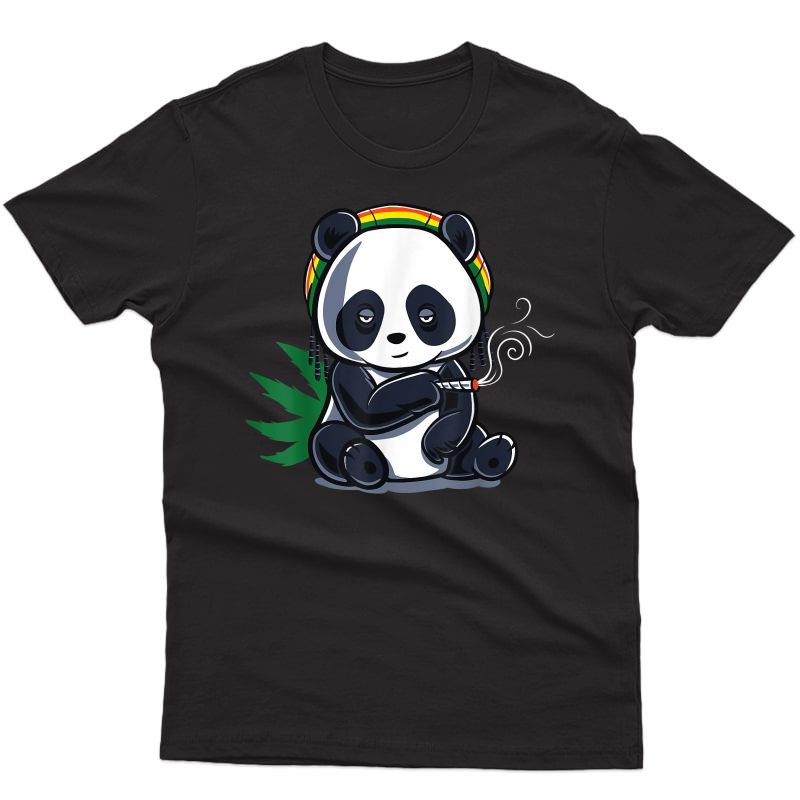 Weed Smoking Panda T-shirt Marijuana Cannabis Stoner Gift T-shirt