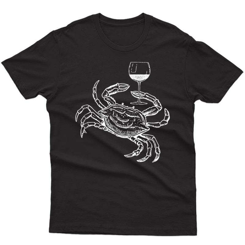 Wine Crab Ocean Lovers Shirt Funny Drinking Vacation Tee