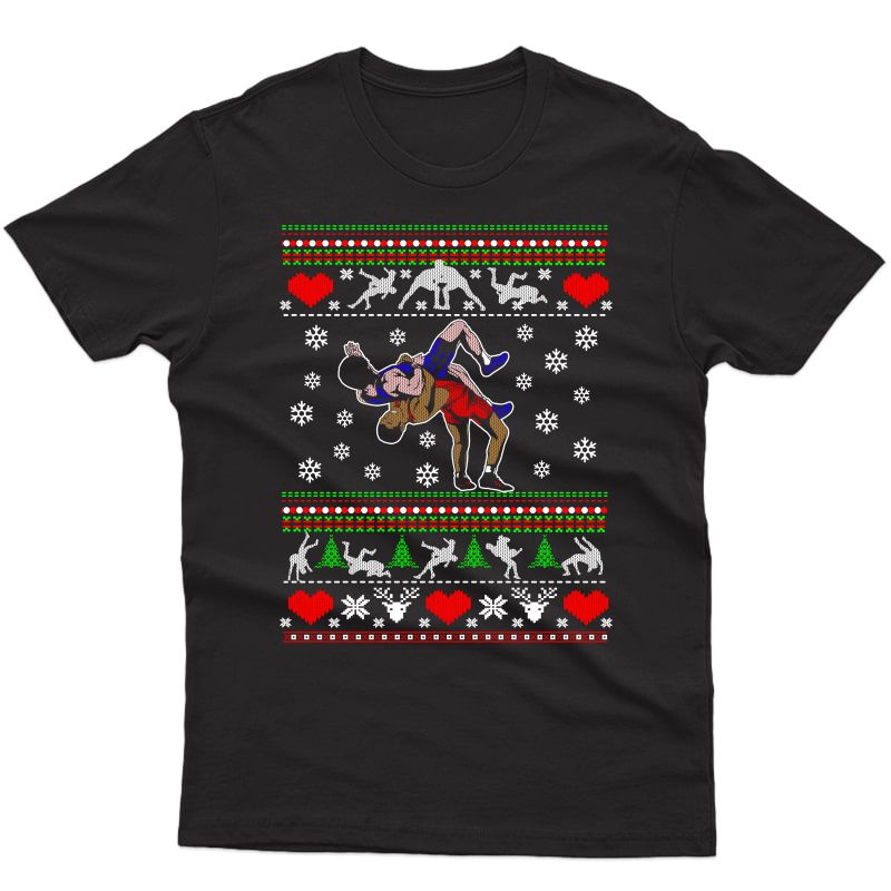 Wrestling Ugly Christmas Sweater Gift For Wrestler T-shirt
