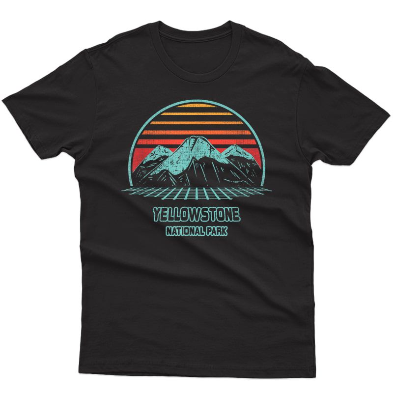 Yellowstone National Park Retro Hiking Vintage 80s Style T-shirt